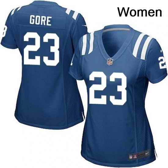 Womens Nike Indianapolis Colts 23 Frank Gore Game Royal Blue Team Color NFL Jersey